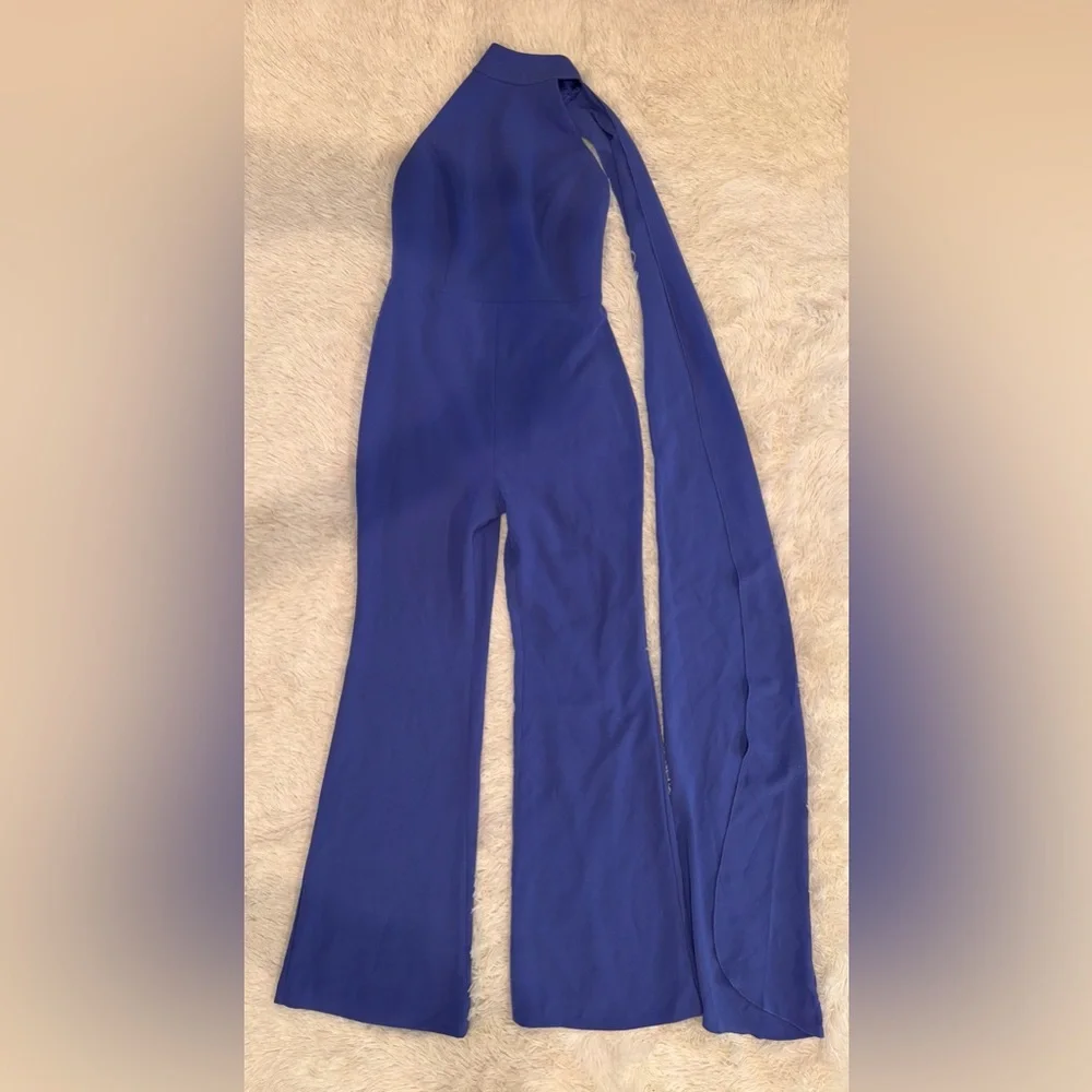 NWOT Nadine Merabi Lorrie Purple Wide Leg Jumpsuit size S 4 - Picture 4 of 9